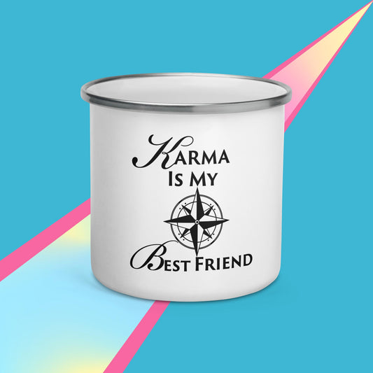 Celebration Mindset Exclusive: Karma Is My Best Friend. Enamel Mug