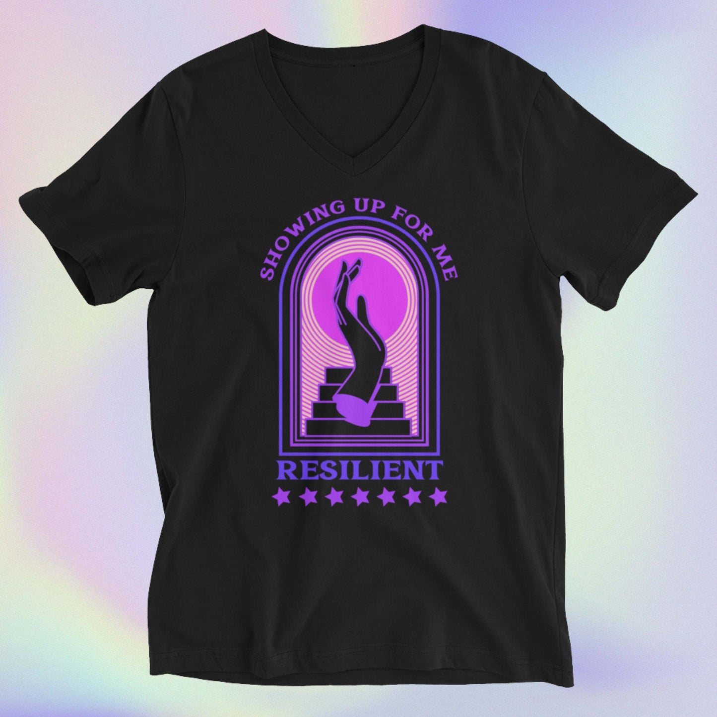 Showing Up Resilient: Unisex Short Sleeve V-Neck T-Shirt