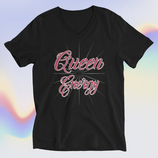 Queen Energy: Unisex Short Sleeve V-Neck T-Shirt