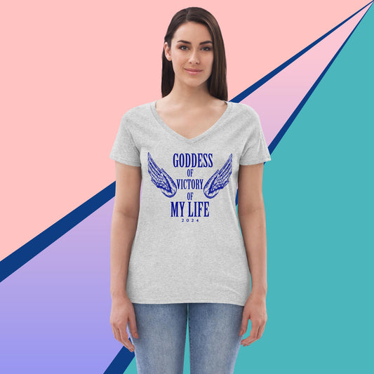 Goddess Of My Life 2024: Women’s recycled v-neck t-shirt