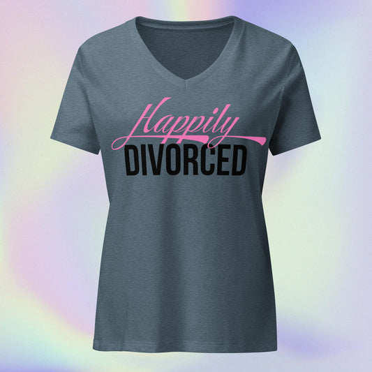 Happily Divorced: Women’s relaxed v-neck t-shirt